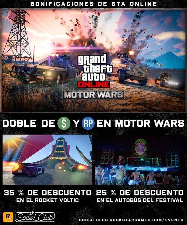 GTA Online: Bonificaciones y recompensas Dobles en Motor Wars Imagen 2