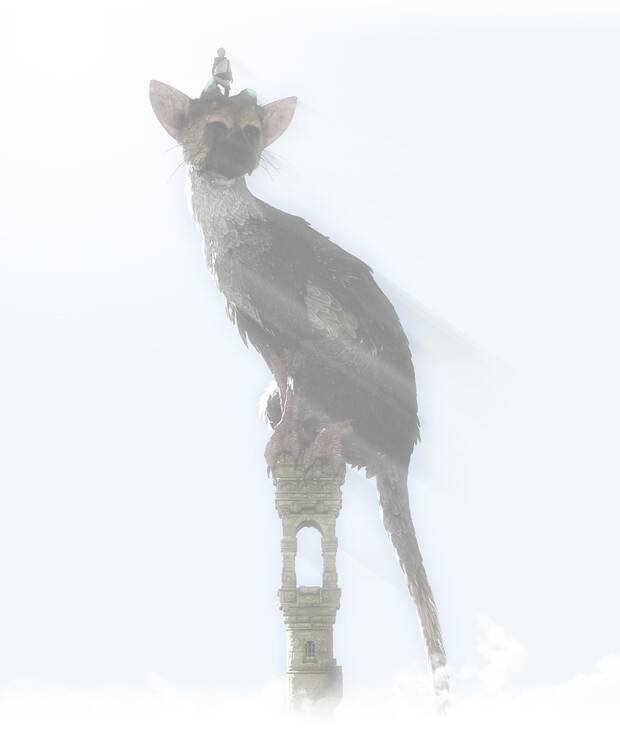 Trico, en una postura muy felina.