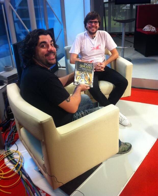 Con el periodista y escritor Jaume Esteve, autor de libros como 'Ocho Quilates'.