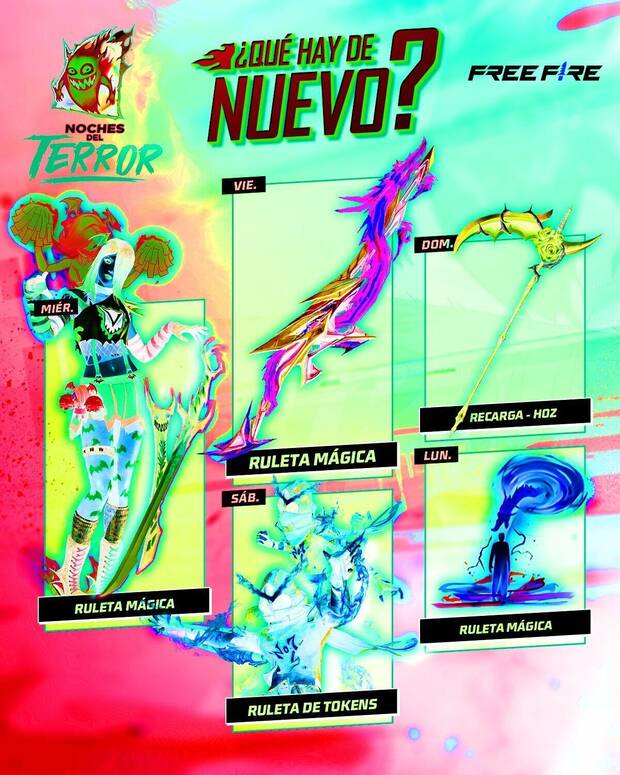 Nueva agenda semanal de Free Fire MAX del 15 al 21 de octubre de 2025