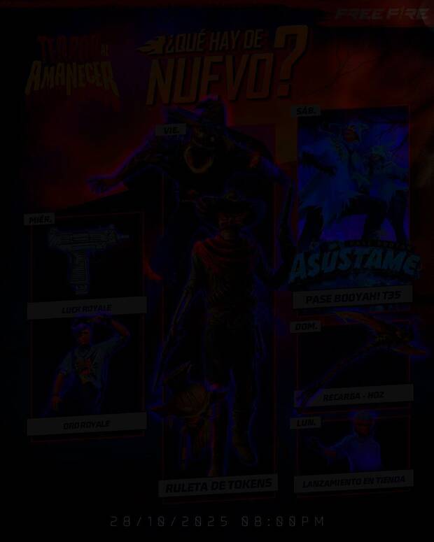 Nueva agenda semanal de Free Fire MAX del 29 de octubre al 4 de noviembre de 2025