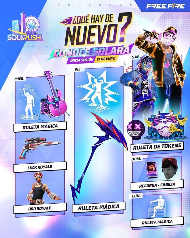 Nueva agenda semanal de Free Fire MAX del 21 al 27 de mayo de 2025