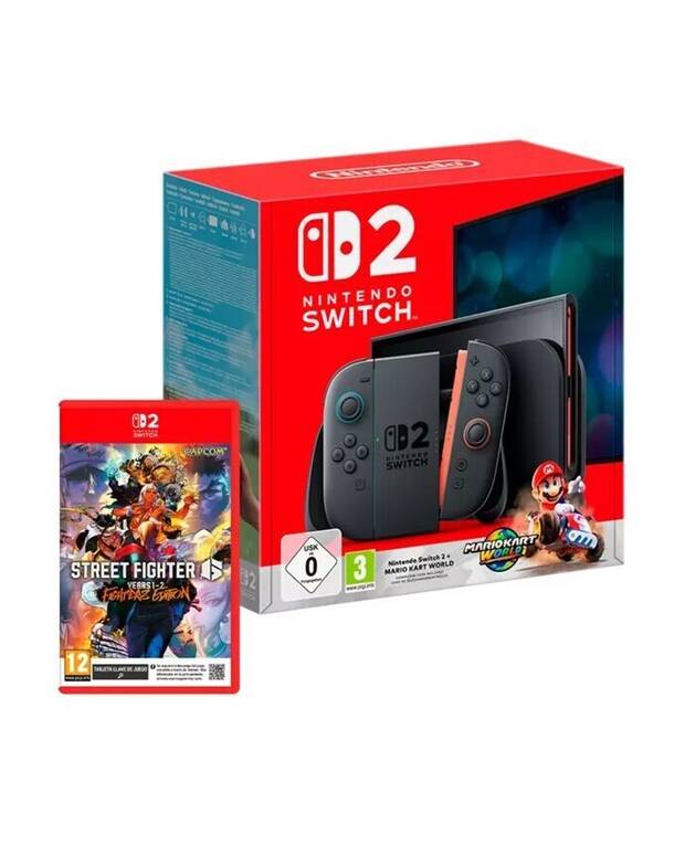 Pack de XtraLife con Nintendo Switch 2 + Mario Kart World + Street Fighter 6: Year 1-2 Fighters Edition