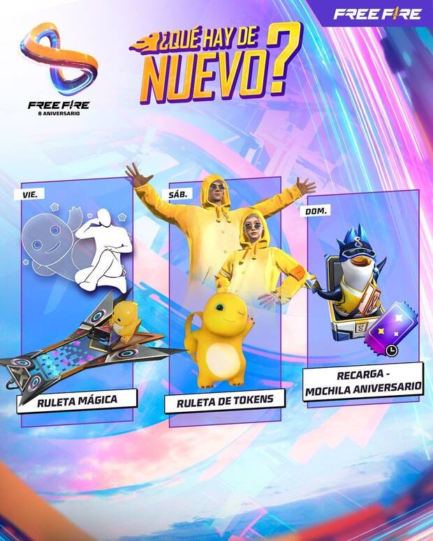 Nueva agenda semanal de Free Fire MAX del 18 al 24 de junio de 2025