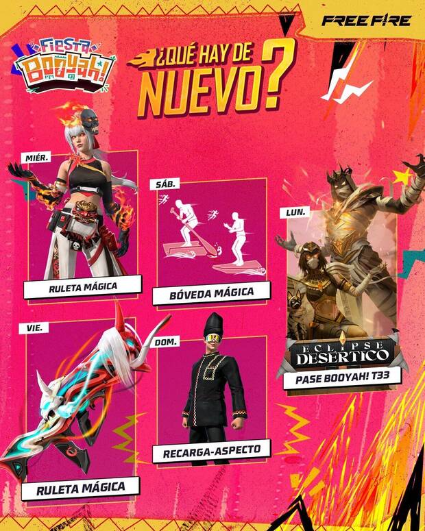 Nueva agenda semanal de Free Fire MAX del 27 de agosto al 2 de septiembre de 2025