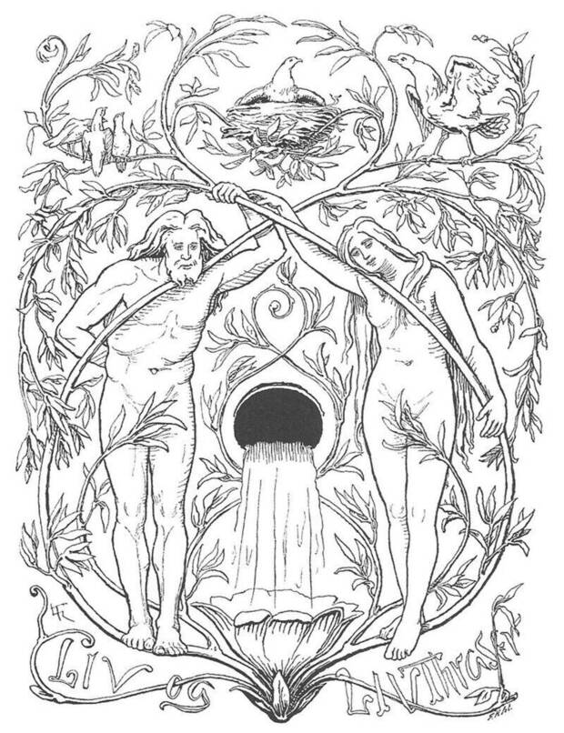 Representación de Lif y Lifthrasir por Lorenz Frolich.