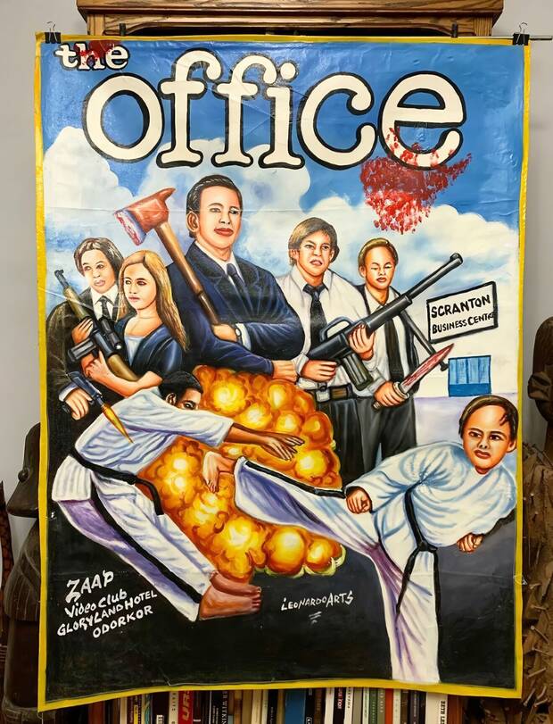 P�ster promocional de The Office para un videolcub de Ghana