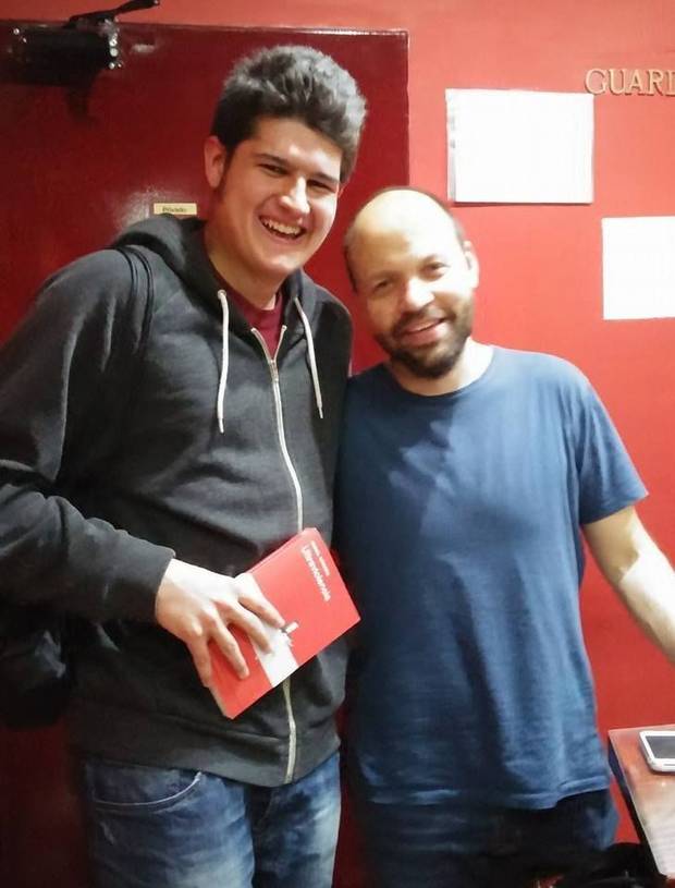 Montero con el humorista y cantante Miguel Noguera, del que dice es una de mis principales influencias en la comedia.