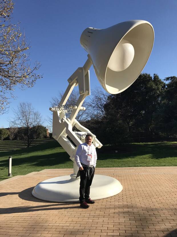 Rueda en las oficinas centrales de Pixar.