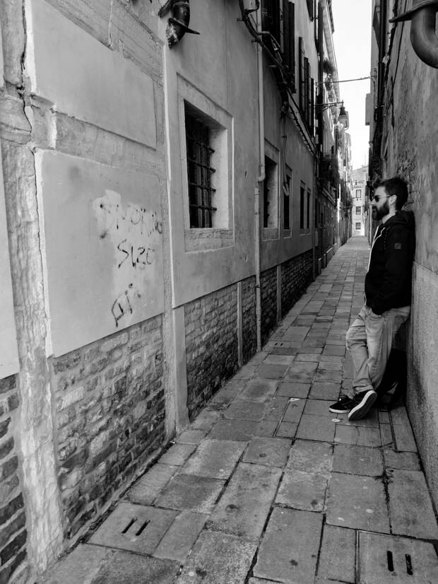 Jiménez durante un viaje a Venecia.