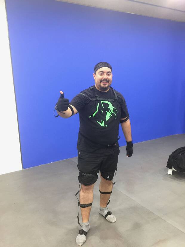 Andújar en una sesión de captura de movimiento para 'Caveman'.