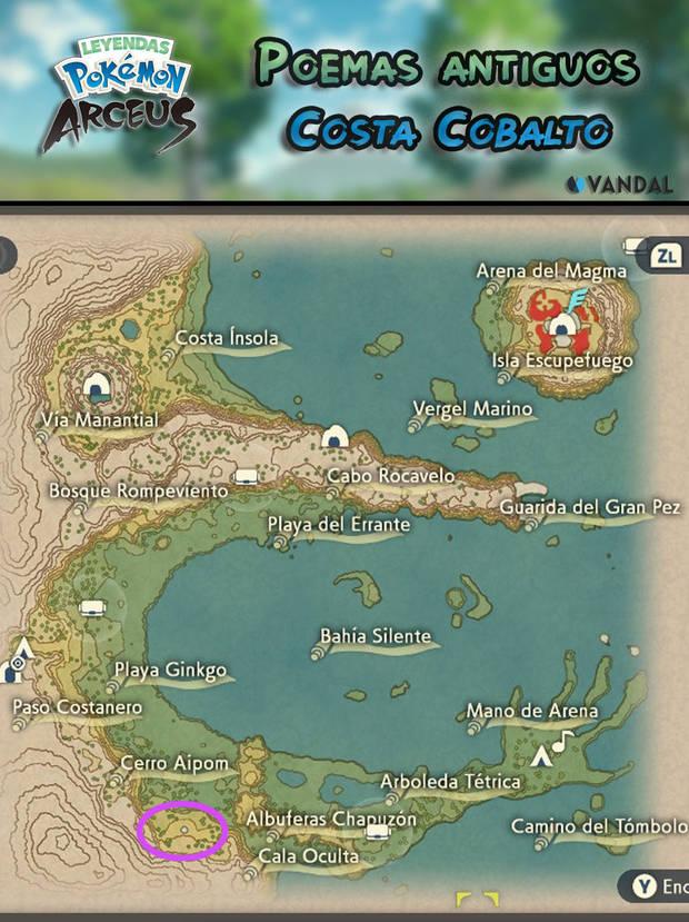 Leyendas Pokémon: Arceus - Poema antiguo nş 3 - Localización