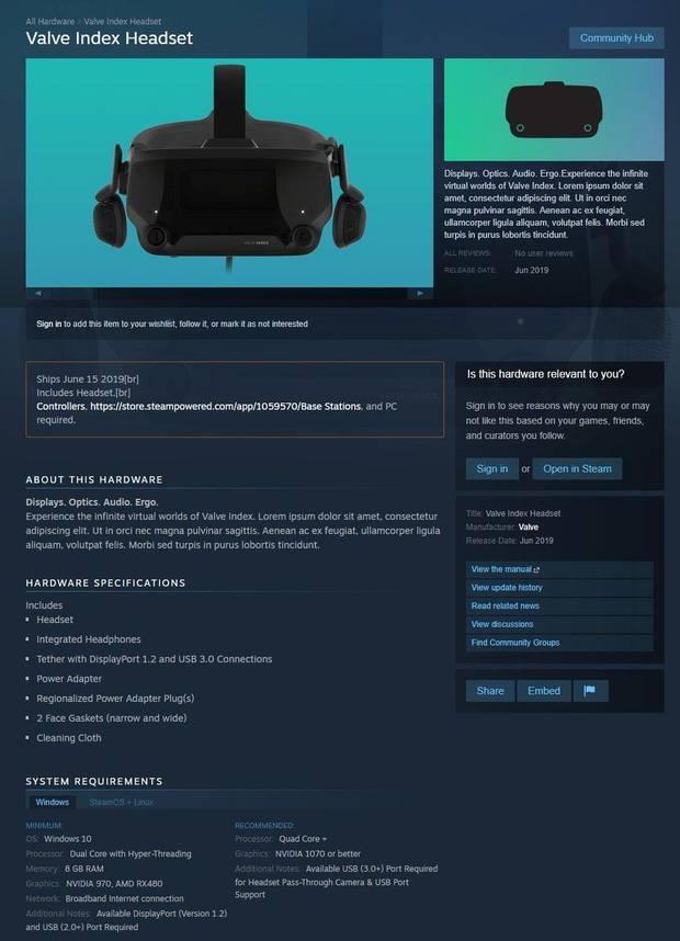 Valve Index VR llegar el prximo junio y desvela nuevos detalles Imagen 2