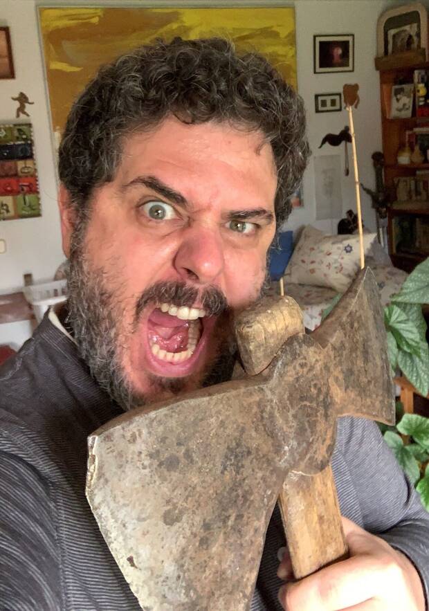 'El hacha de producción', dice Paniagua de esta imagen.