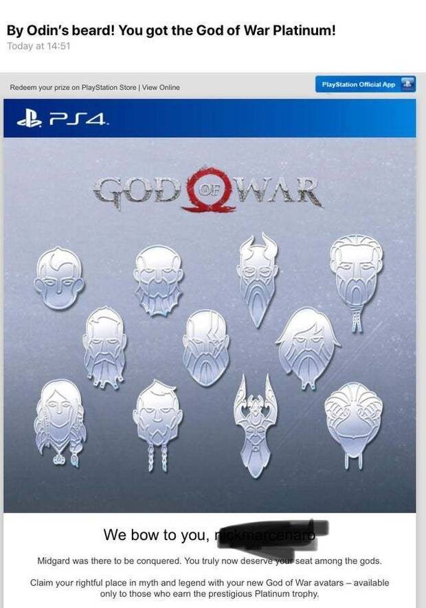 Avatares especiales de PSN para quienes tengan el platino en God of War Imagen 2