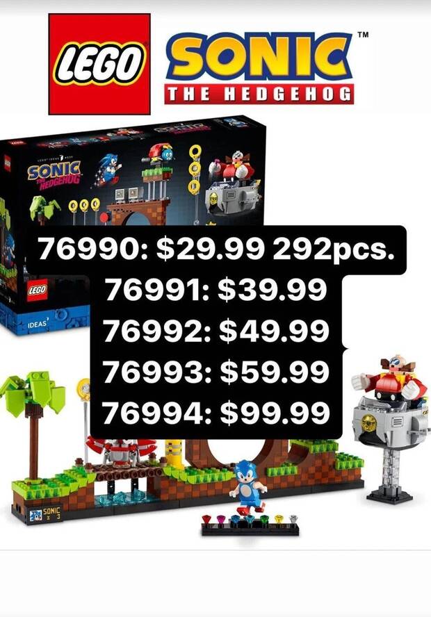 Nuevos sets de Sonic y Lego filtrados lanzamiento en 2023