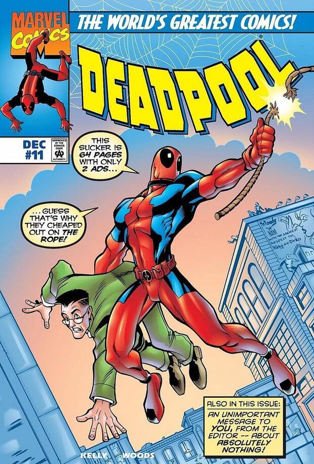 Cules son los orgenes reales de Deadpool en los cmics? - Portada de Deadpool parodiando a Spider-Man