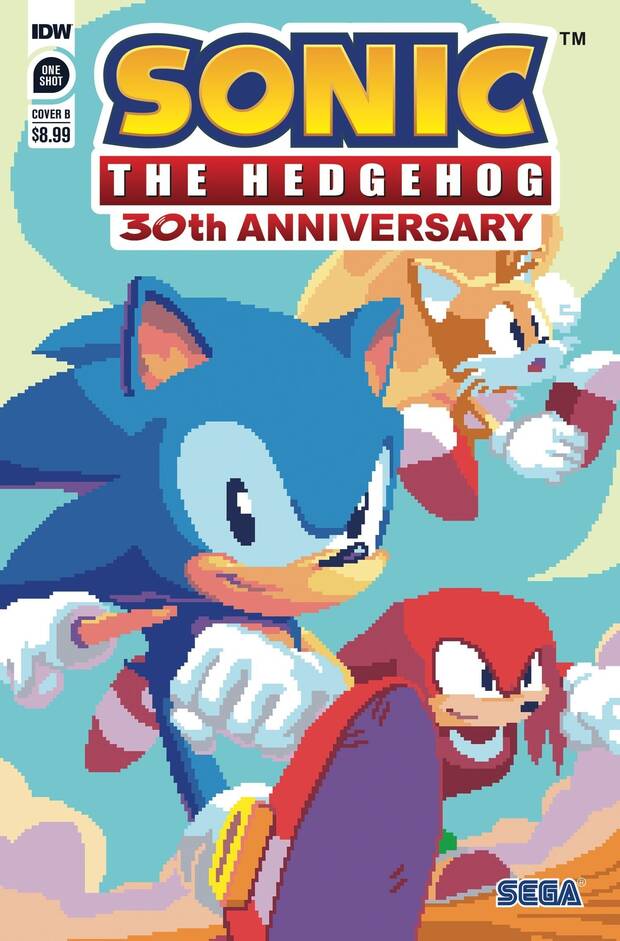 Otra de las portadas del nmero especial del cmic de Sonic por su 30 aniversario.