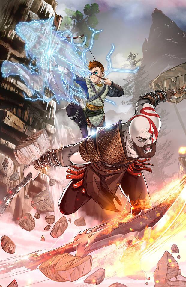 Dibujan a Kratos y Atreus de God of War al estilo anime Imagen 2