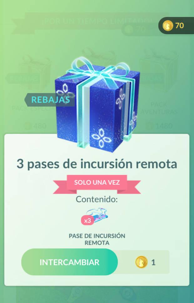 Pokmon Go - Oferta 3 pases de incursin remota por 1 Pokmoneda