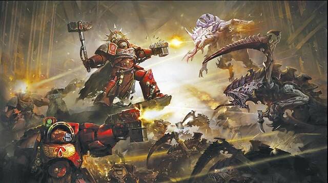 Warhammer 40.000 -  �Qu� son los tir�nidos? Representaci�n art�stica de la Batalla de Baal