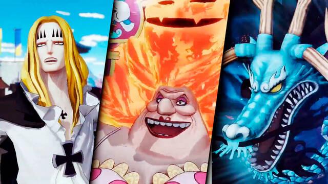 Basil Hawkins, Big Mom y Kaido de One Piece: Pirate Warriors 4