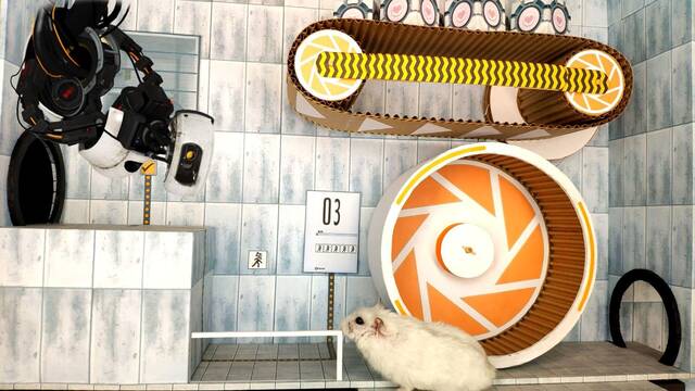 Un h�mster resuelve puzles al estilo Portal