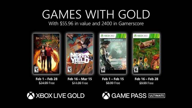 Anunciados los juegos con Xbox Live Gold de febrero de 2022.