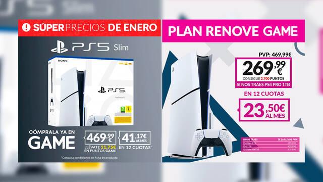 GAME oferta PlayStation 5 nueva  y plan renove, y valoraci�n extra superprecios de enero