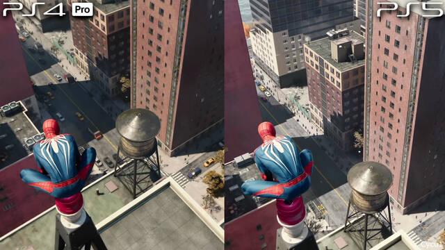 As� es Spider-Man: Remastered comparado en PS5 y PS4 Pro.