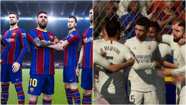 Simulamos el Bar�a VS. Madrid en FIFA 21 y PES 2021