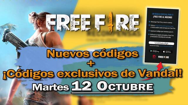 Free Fire: portada de c�digos de recompensa 12 octubre de 2021