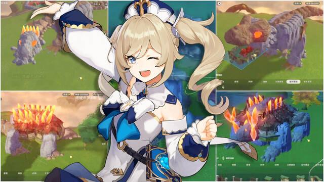 Un jugador de Genshin Impact construye estatuas gigantes gracias a un glitch.