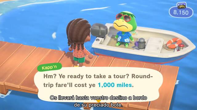 Los viajes en barca de Animal Crossing: New Horizons costar�n 1000 millas Nook.