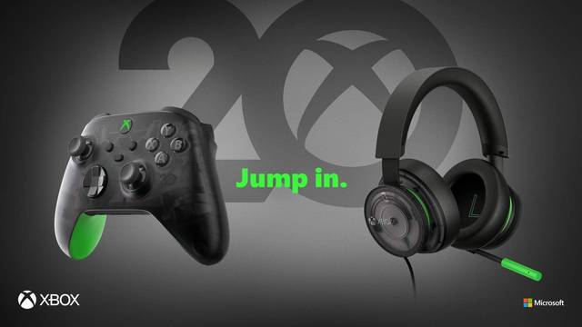 Mando y auriculares Xbox edici�n especial 20 aniversario.