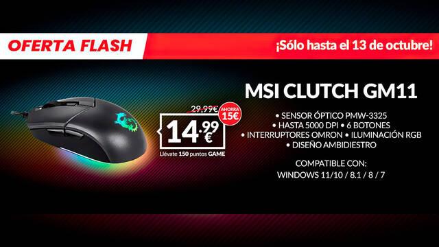 MSI CLUTCH GM11 5.000 DPI RGB de oferta en GAME por tiempo limitado
