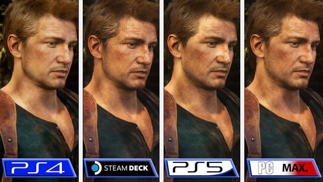 Comparativa de Uncharted: Colección Legado de los Ladrones en PS4, PS5, PC y Steam Deck