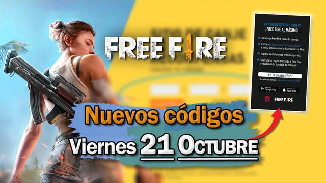 Free Fire: Portada de c�digos de recompensa para el 21 de octubre de 2022