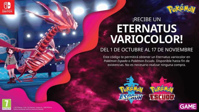 El Pokémon Legendario Eternatus está disponible en su diseño variocolor en las tiendas GAME España