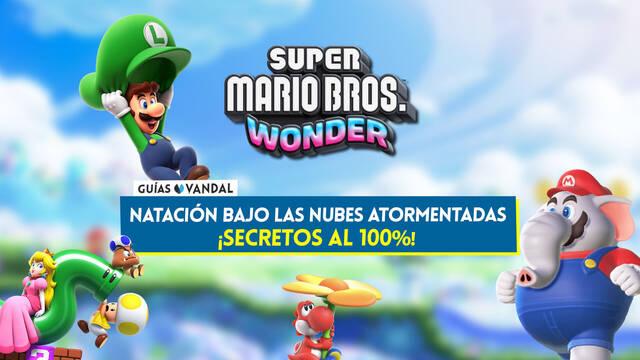 Natación bajo las nubes atormentadas al 100% en Super Mario Bros. Wonder: Todos los secretos y coleccionables - Super Mario Bros. Wonder