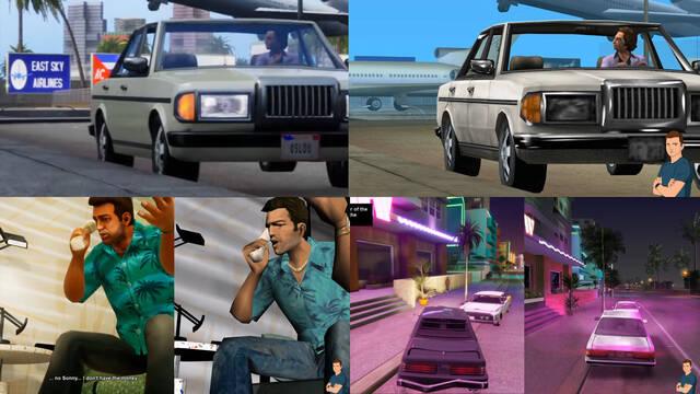 Comparan GTA: Vicity City de GTA: Trilogy con la versión original de PlayStation 2
