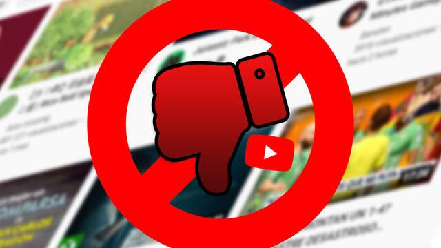 YouTube elimina el recuento de votos negativos de sus vídeos.