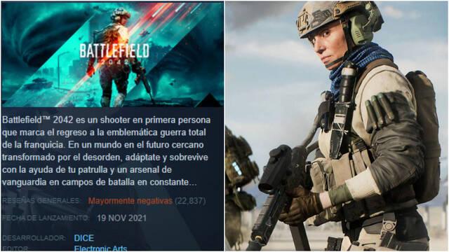 Battlefield 2042 cr�ticas negativas Steam