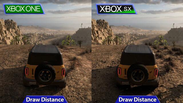 Comparan Forza Horizon 5 en sus versiones para Xbox One S/X, Xbox Series S/X y PC