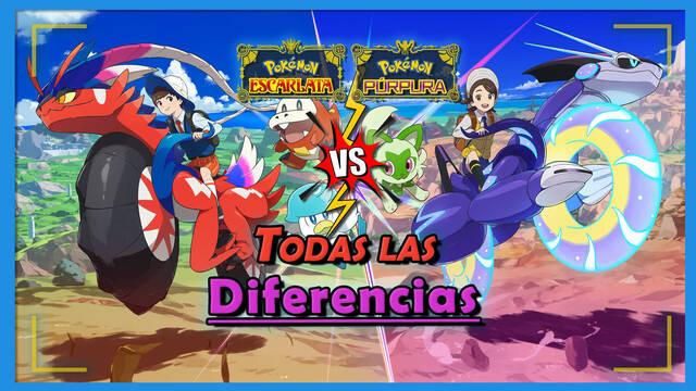 Pokémon Escarlata VS Púrpura: TODAS las diferencias entre versiones - Pokémon Escarlata y Púrpura
