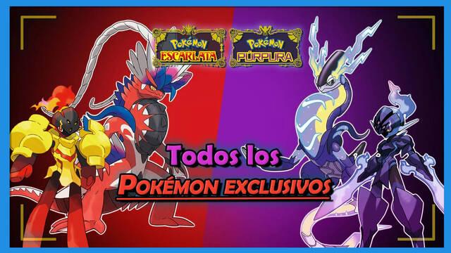 TODOS los Pokémon exclusivos de Escarlata y Púrpura - Pokémon Escarlata y Púrpura