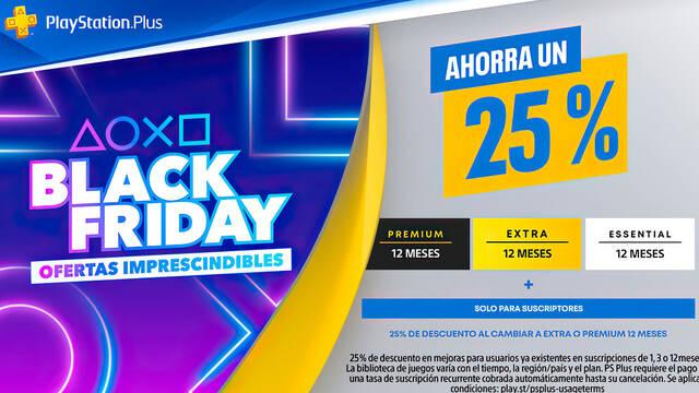 Ofertas Black Friday 2022 PlayStation Plus descuento 25%