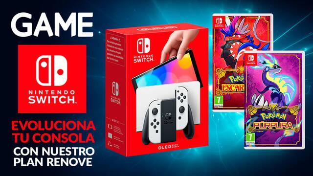 Consigue una Nintendo Switch OLED + Pok�mon Escarlata o Pok�mon P�rpura por 199,99 euros en GAME