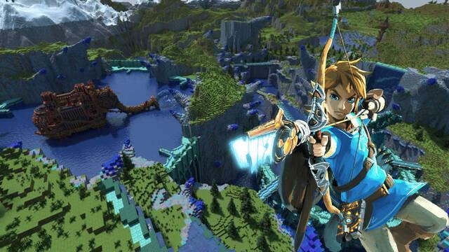 Un usuario construye el mapa de Zelda: Breath of the Wild en Minecraft