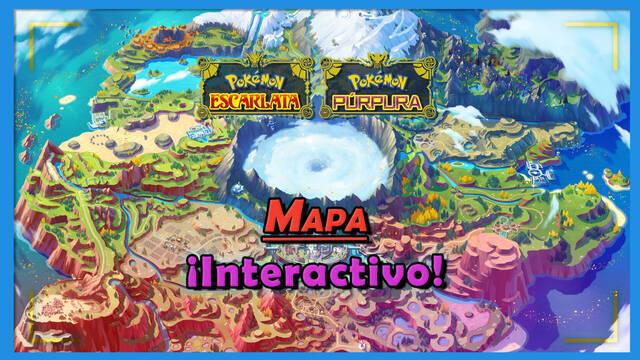 Mapa interactivo de Paldea con localizaciones de Pokémon de Escarlata y Púrpura - Pokémon Escarlata y Púrpura
